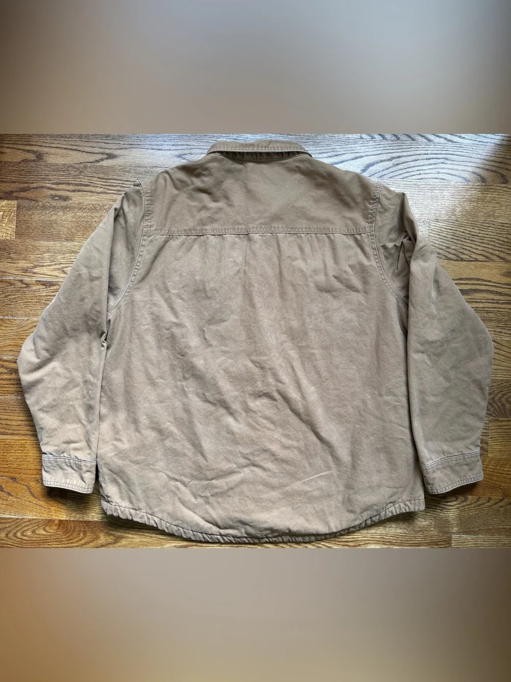 American Outdoorsman Mens XXL Brown Canvas Fleece Lined Shirt Jacket Workwear